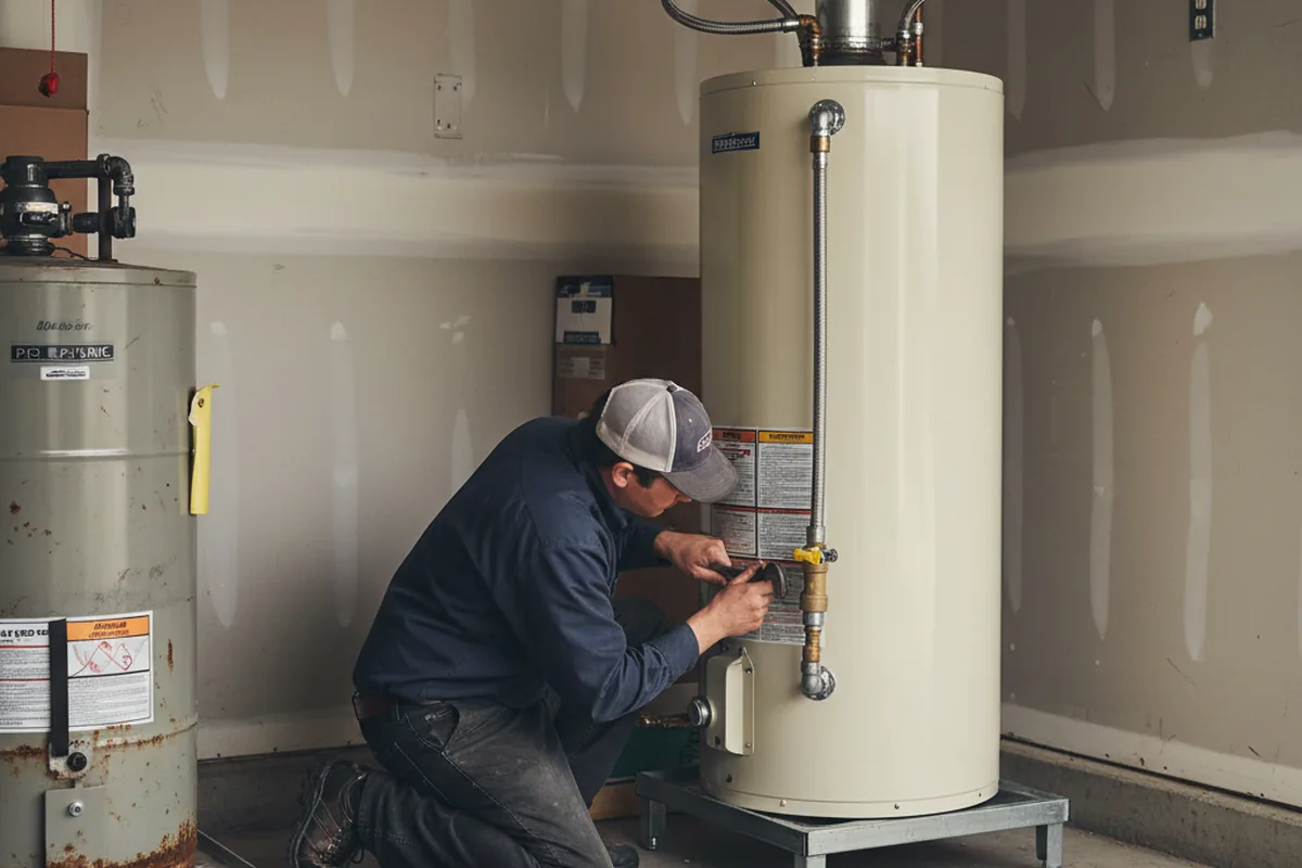 Water heater and shutoff valve replacement in Cumberland